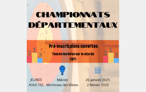 CHAMPIONNATS DEPARTEMENTAUX 2025 - 18m