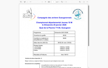 Championnats départementaux jeunes et adultes Salle 2026